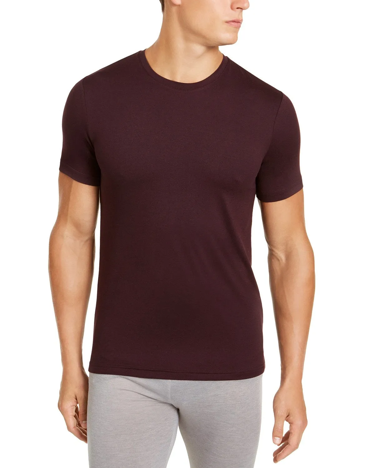 32 DEGREES Men's Ultra-Soft Light Weight Crew-Neck T-shirt, Berry, L