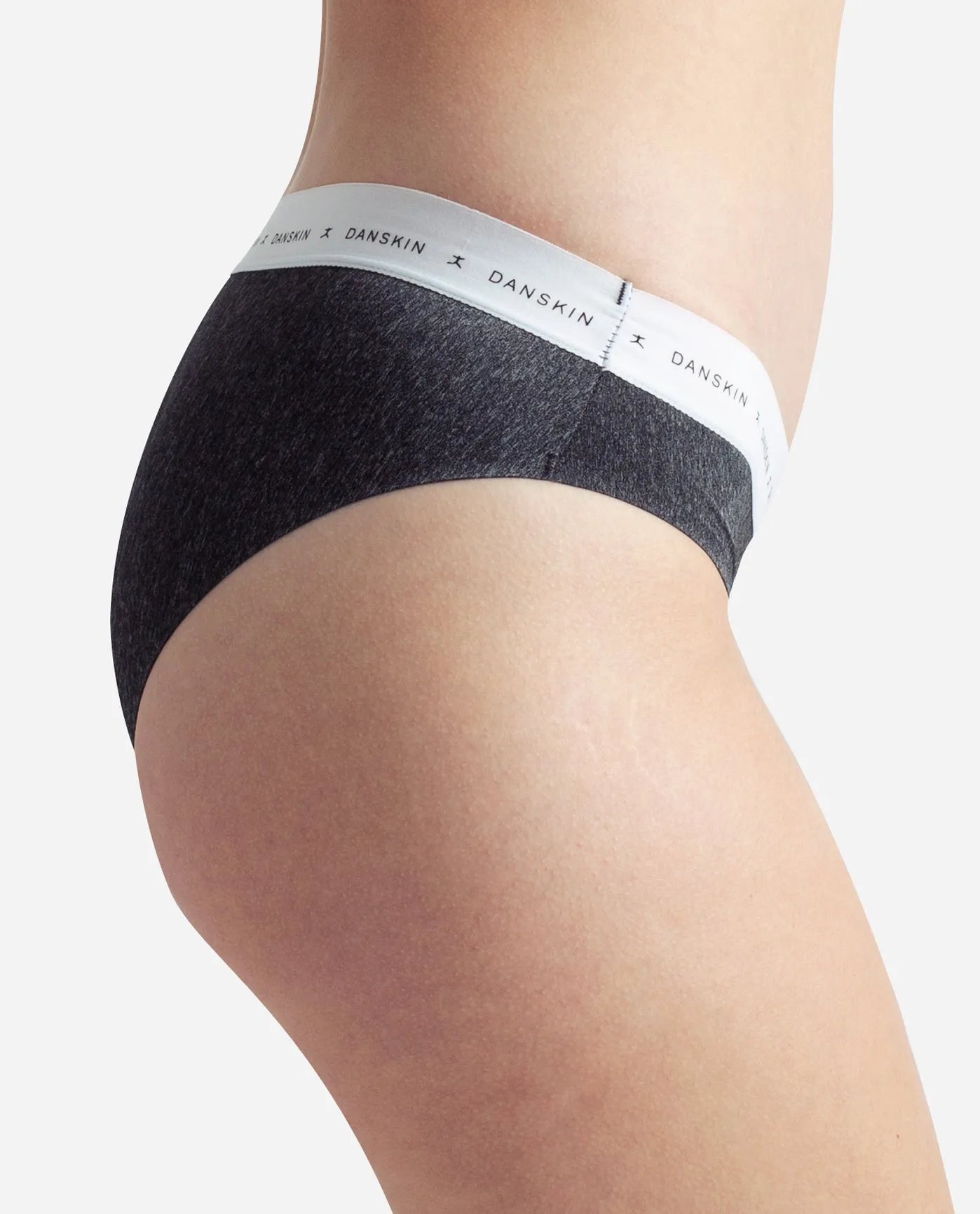 Danskin Logo Waistband 5-Pack Bonded Hipster Underwear