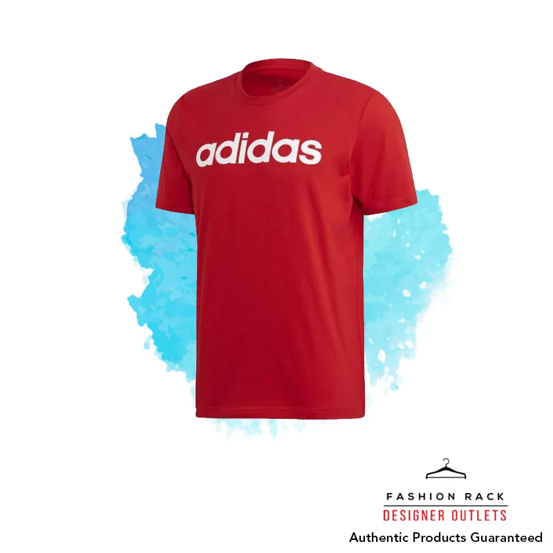 Adidas Essentials Linear Logo Tee Scarlet / White