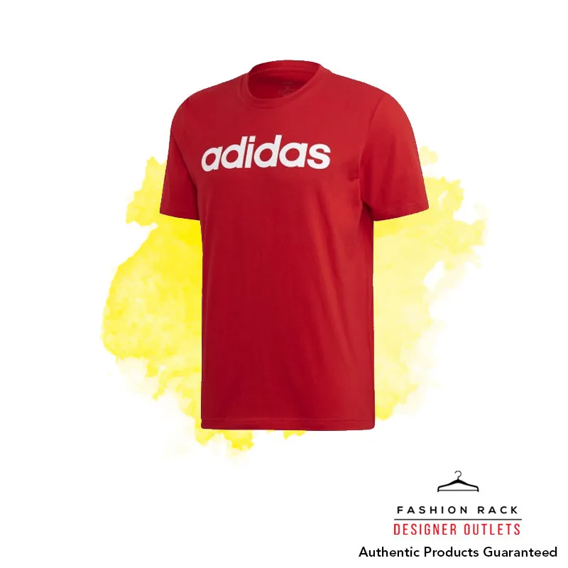 Adidas Essentials Linear Logo Tee Scarlet / White