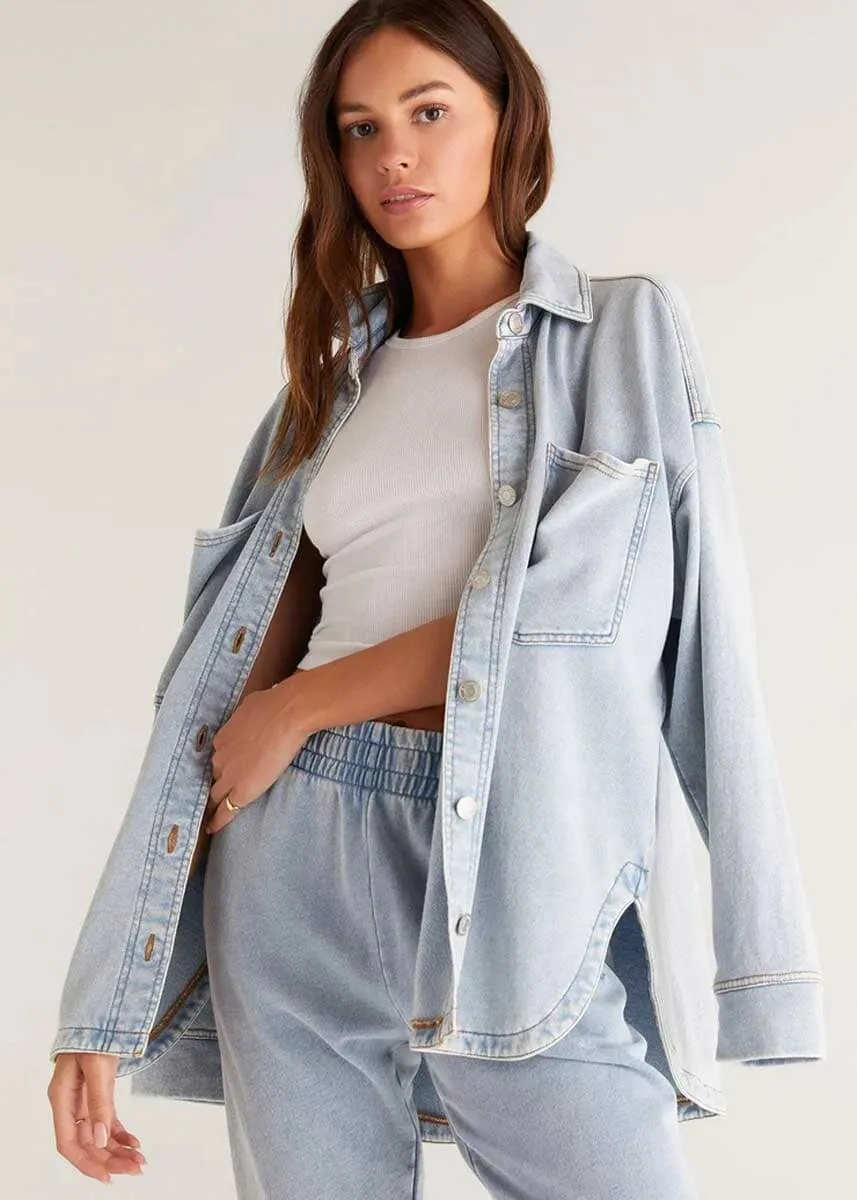 All Day Knit Denim Jacket - Washed Indigo