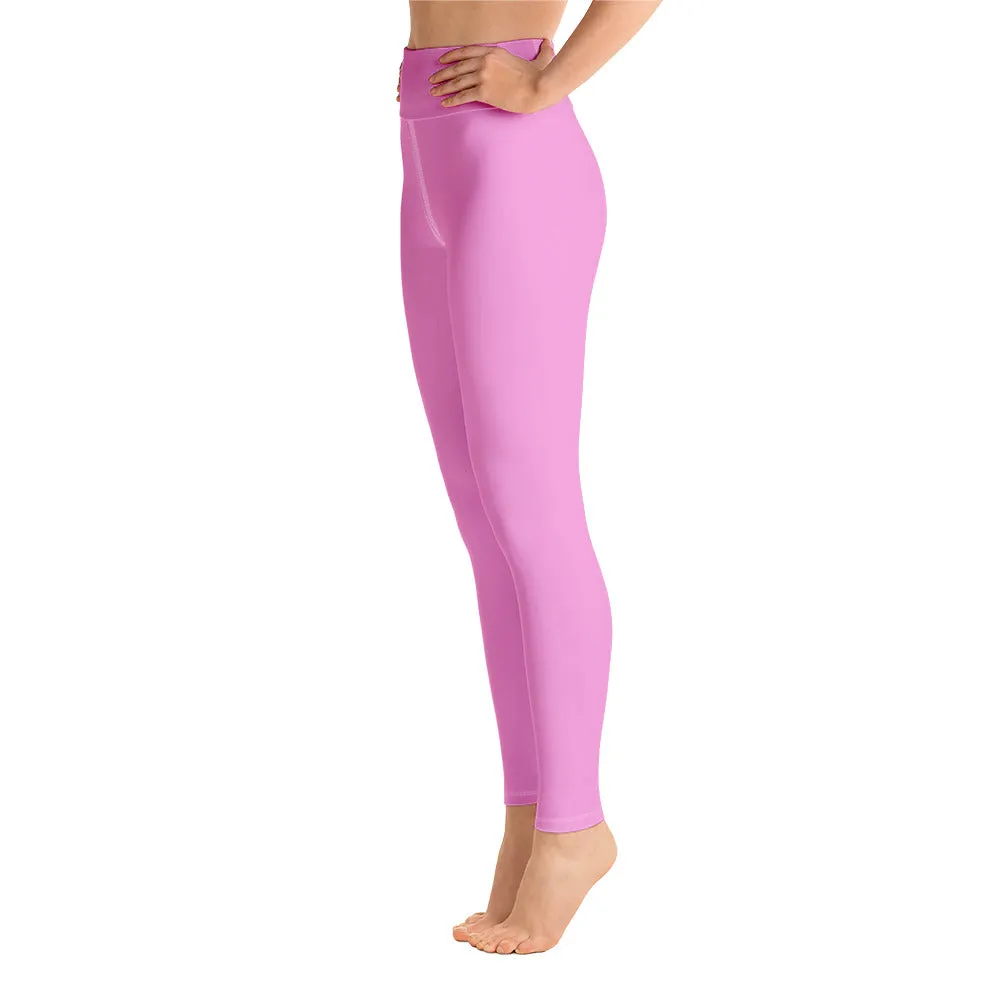 Ballet Light Pink Women's Leggings, Solid Color Active Wear Sports Long Yoga Pants-Made in USA/EU/MX