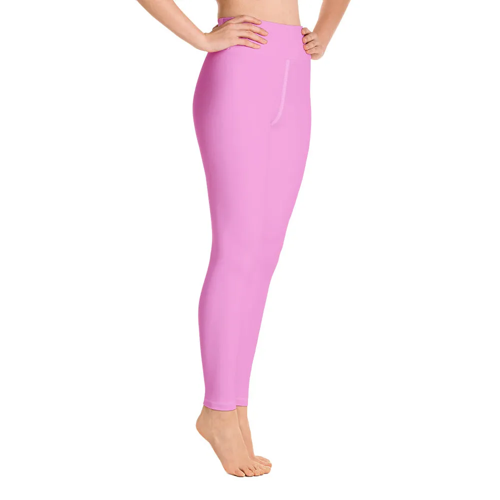 Ballet Light Pink Women's Leggings, Solid Color Active Wear Sports Long Yoga Pants-Made in USA/EU/MX