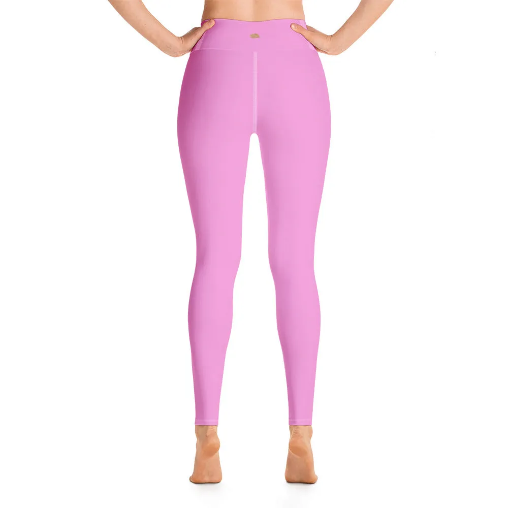 Ballet Light Pink Women's Leggings, Solid Color Active Wear Sports Long Yoga Pants-Made in USA/EU/MX