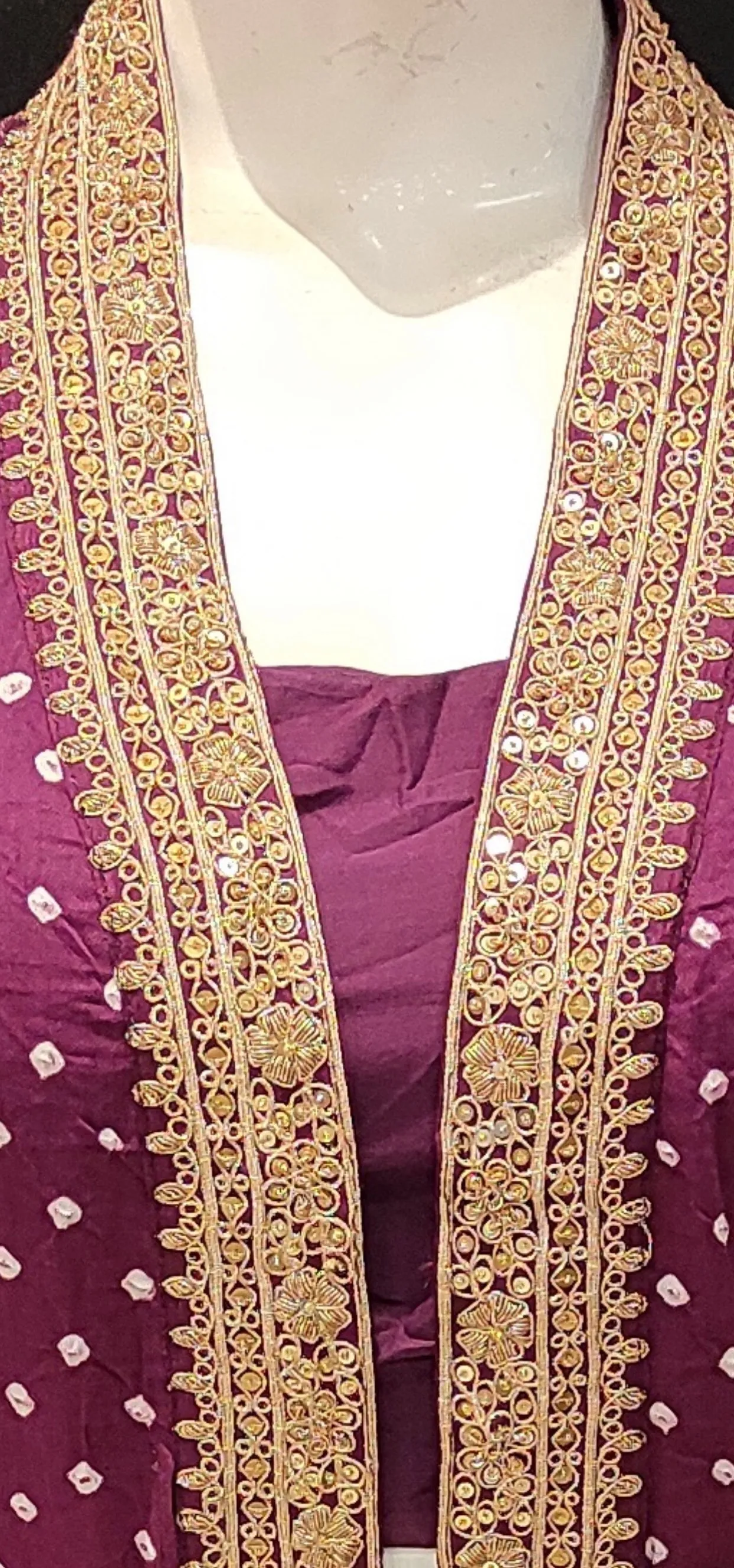 Bandhani Jacket With Zari Border And Dhoti