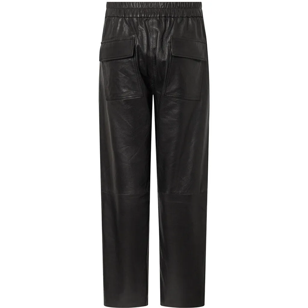 Bella HW leather pants in full length / 51114 - Black (Nero)