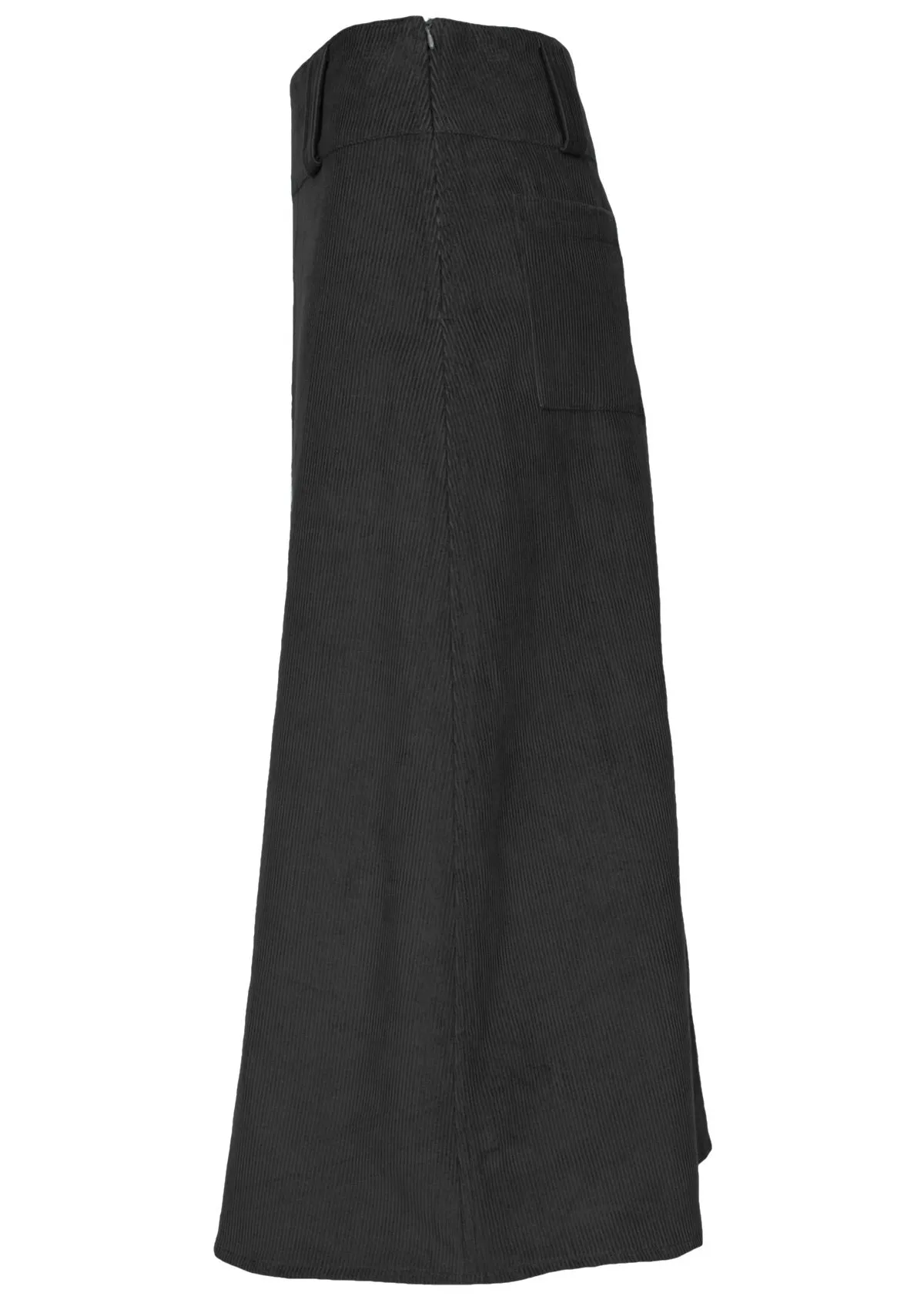 Belt Loop Corduroy Skirt Black