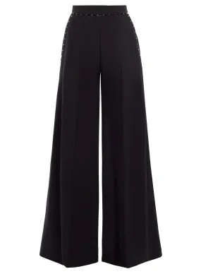 black hook & eye wide-leg trousers