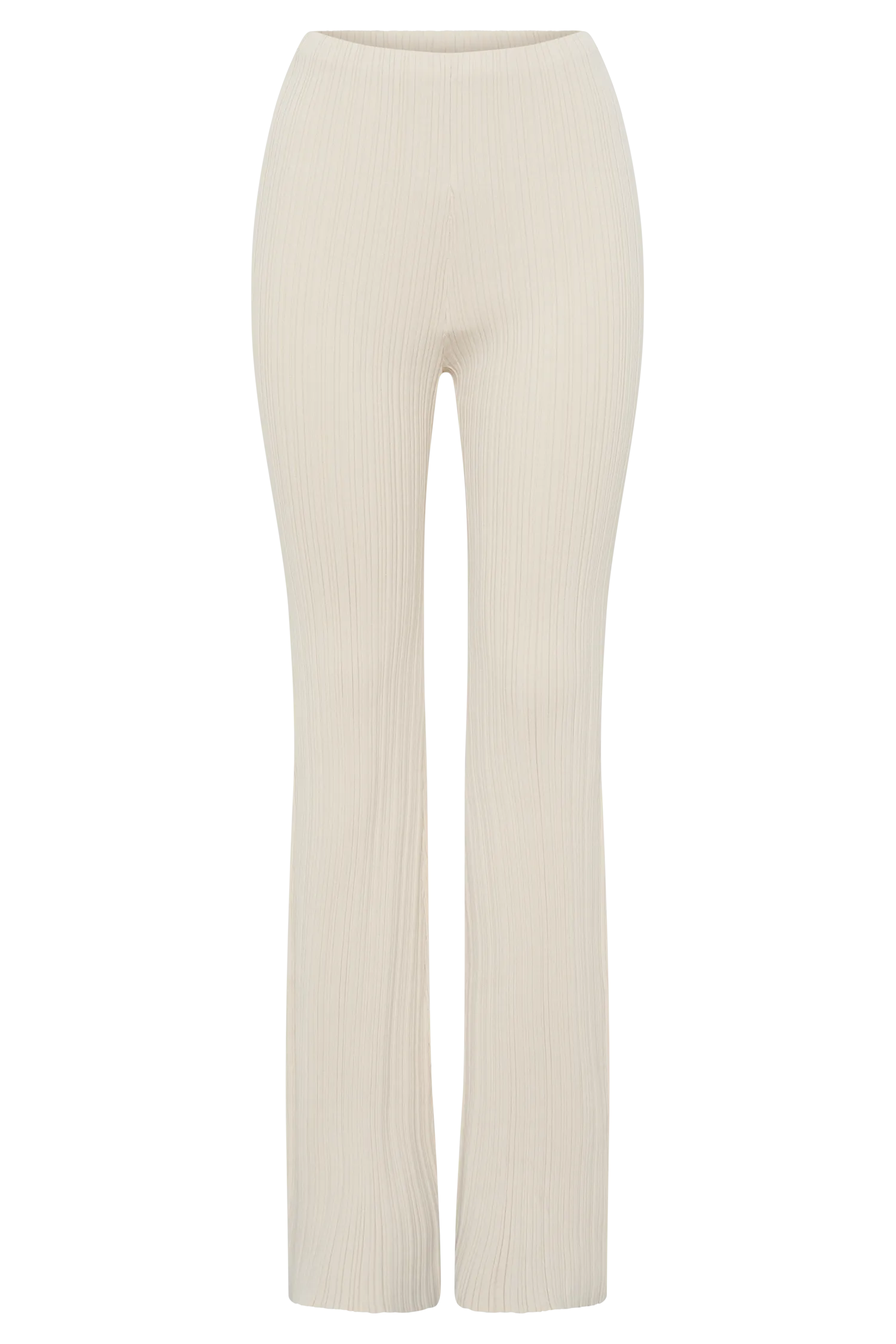 Chiara Straight Leg Rib Knit Pant - Cream