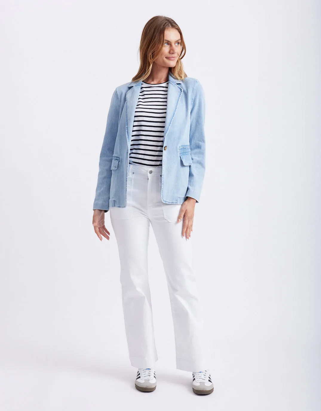 Denim Blazer - Ice Blue