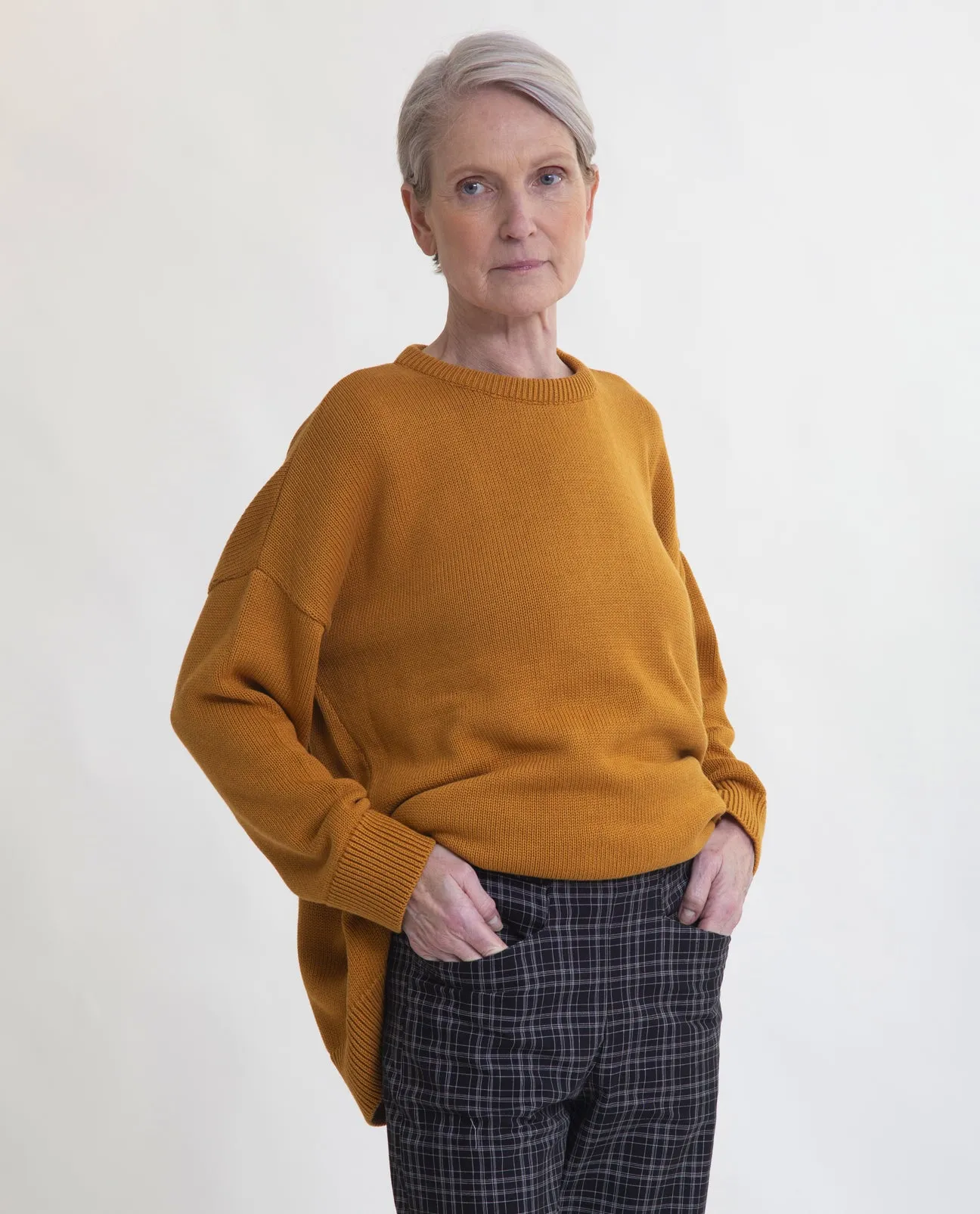 Faye-Marie Organic Cotton Jumper In Golden Tan