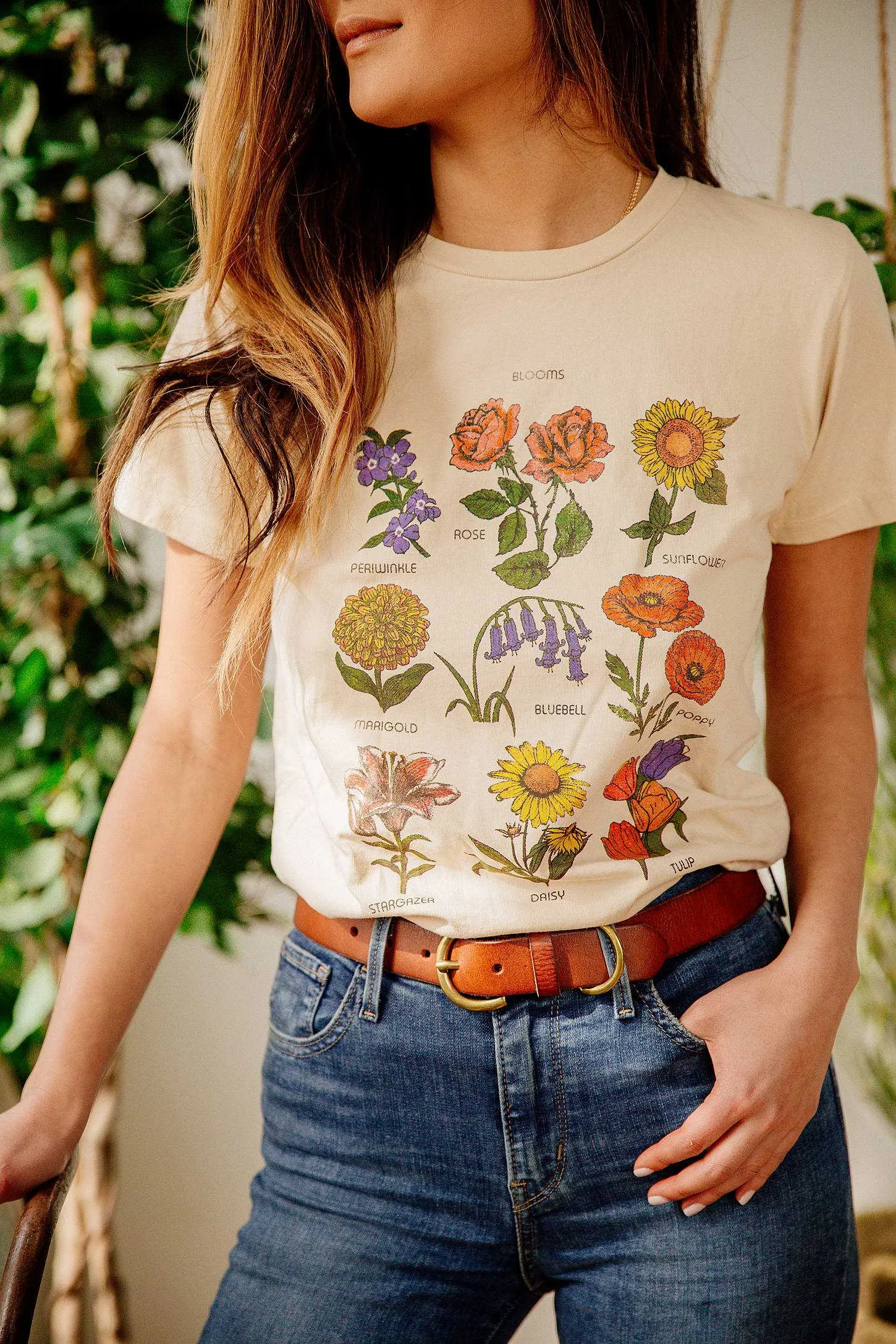 Floral Tropical Cactus Prints Flower Chart Tee Shirts