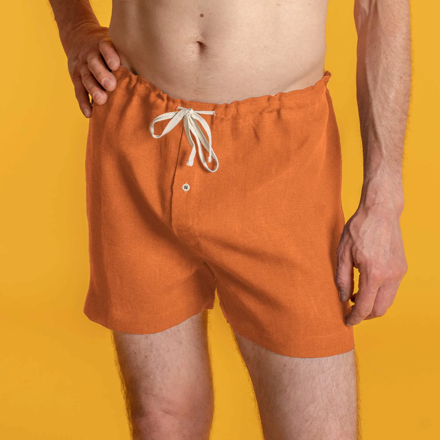 GREENWICH Elastic-free 100% Organic Hemp Boxers (Plastic-Free Nut Button; Latex-Free; OC Thread Option, 100% Biodegradable)