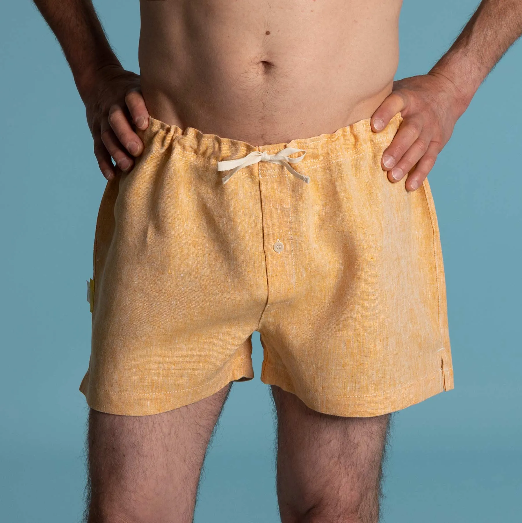 GREENWICH Elastic-free 100% Organic Hemp Boxers (Plastic-Free Nut Button; Latex-Free; OC Thread Option, 100% Biodegradable)