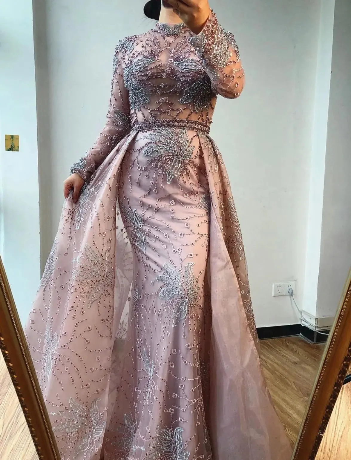 Heavin Long Sleeves Beading Evening Dress