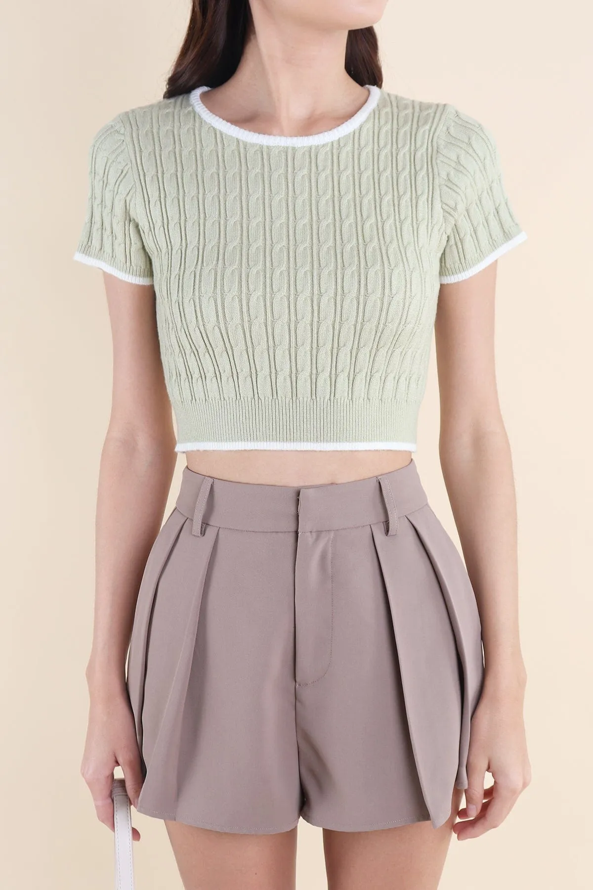 HERALD SLEEVED KNIT TOP IN SAGE