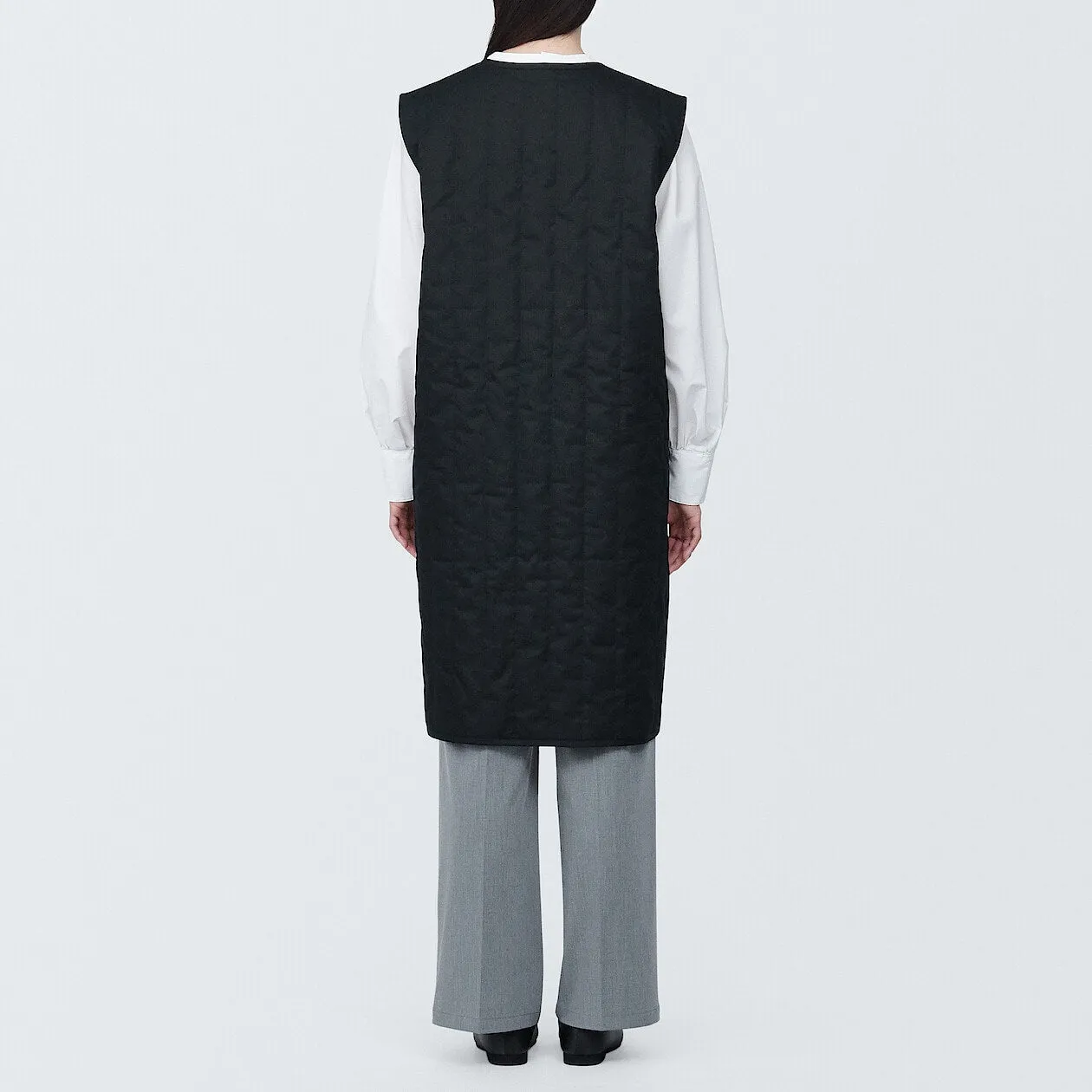 Kapok Blend Padded Long Gilet Vest