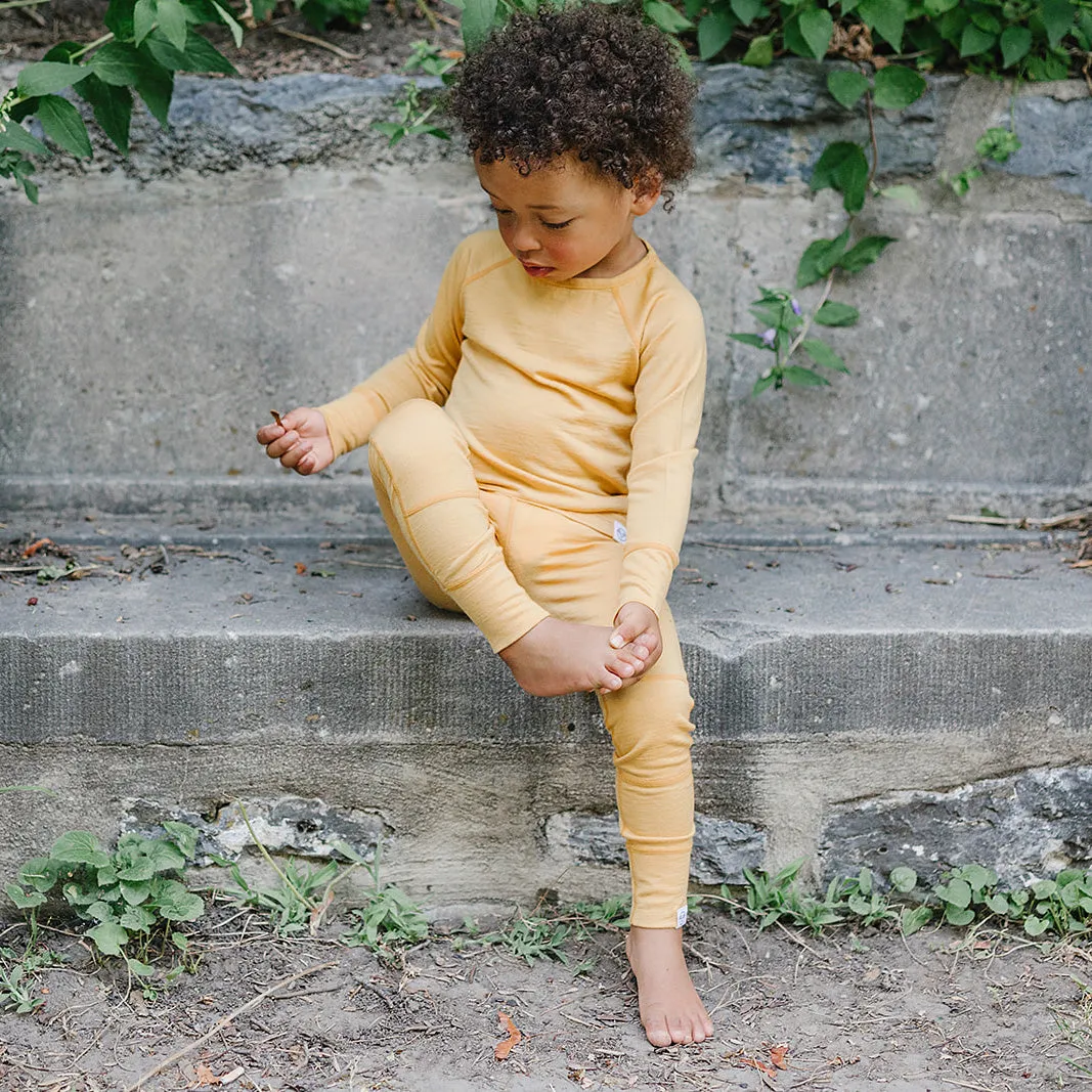 Kids Merino Wool Base Layer, Leggings, Honey