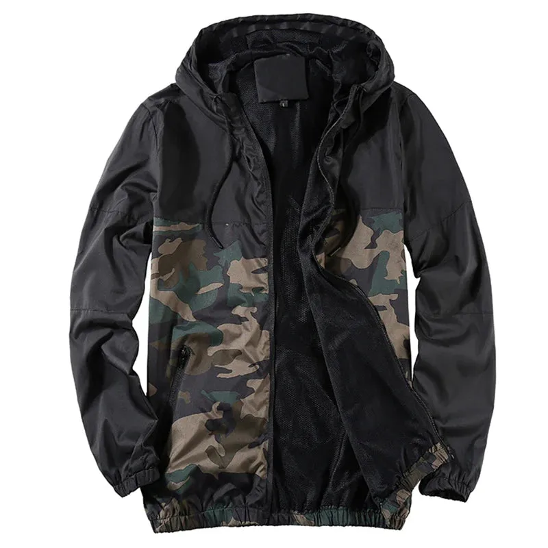 Men's Autumn Camouflage Sports Mesh Color Block Jackets