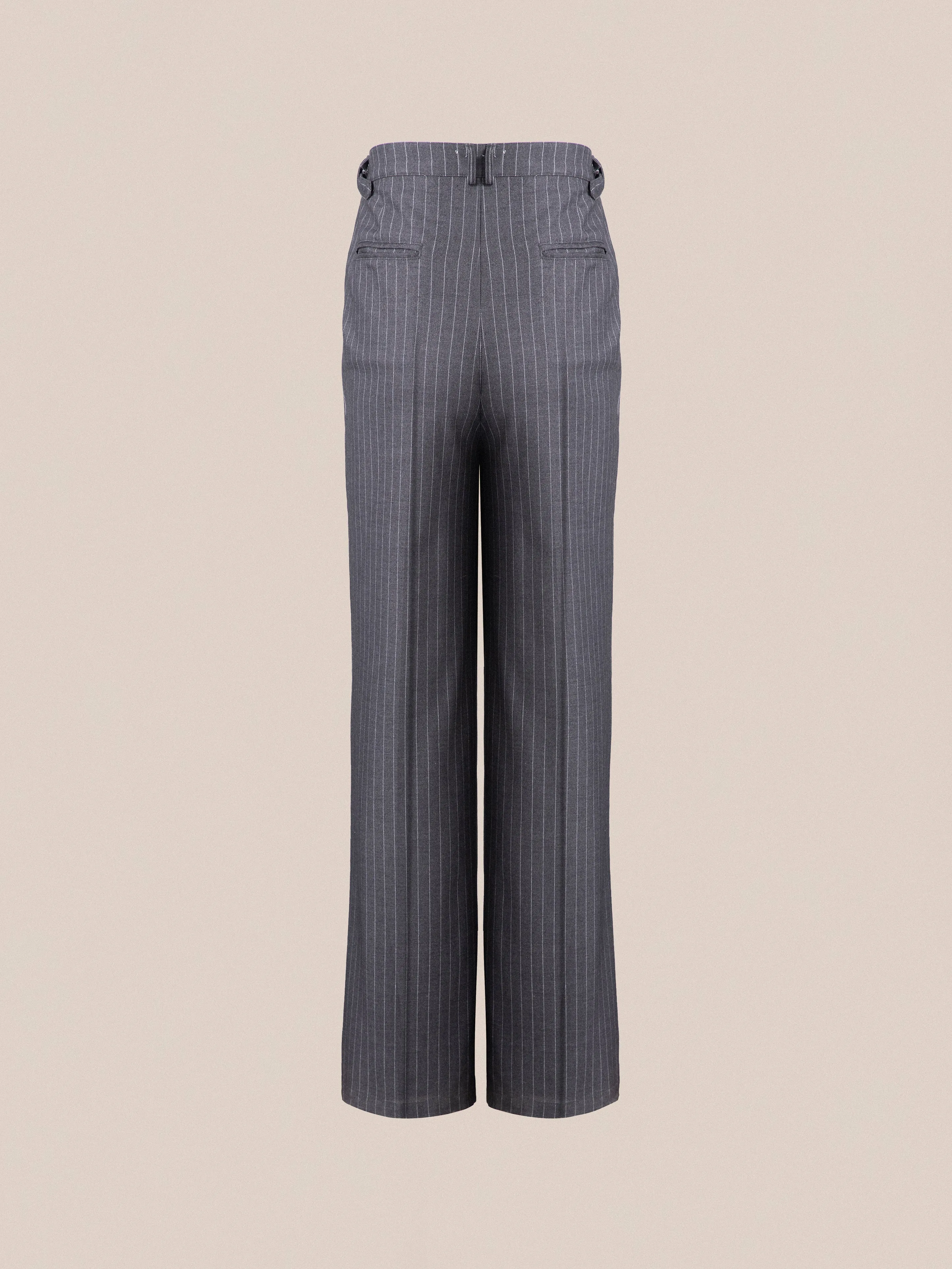 Pinstripe Pleated Trousers