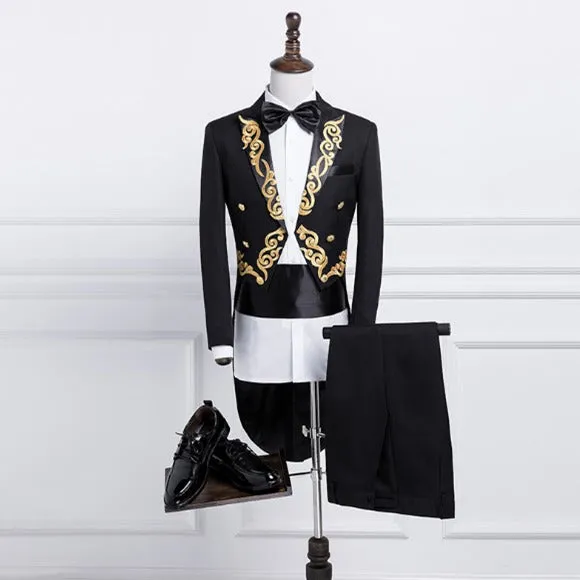 Premium Quality Party Dress Elegant Wedding Suits Groom Embroidery Jacket  Pants Tuxedo | A1016