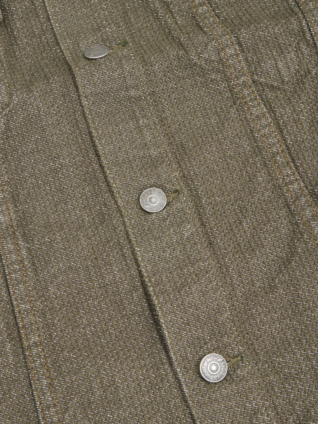 Pure Blue Japan Type III Sashiko Jacket in Olive - 6118-OLV