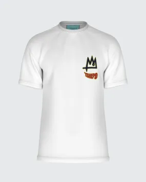 TSHEPO WARP & CROWN EMBROIDERED T-SHIRT, WHITE