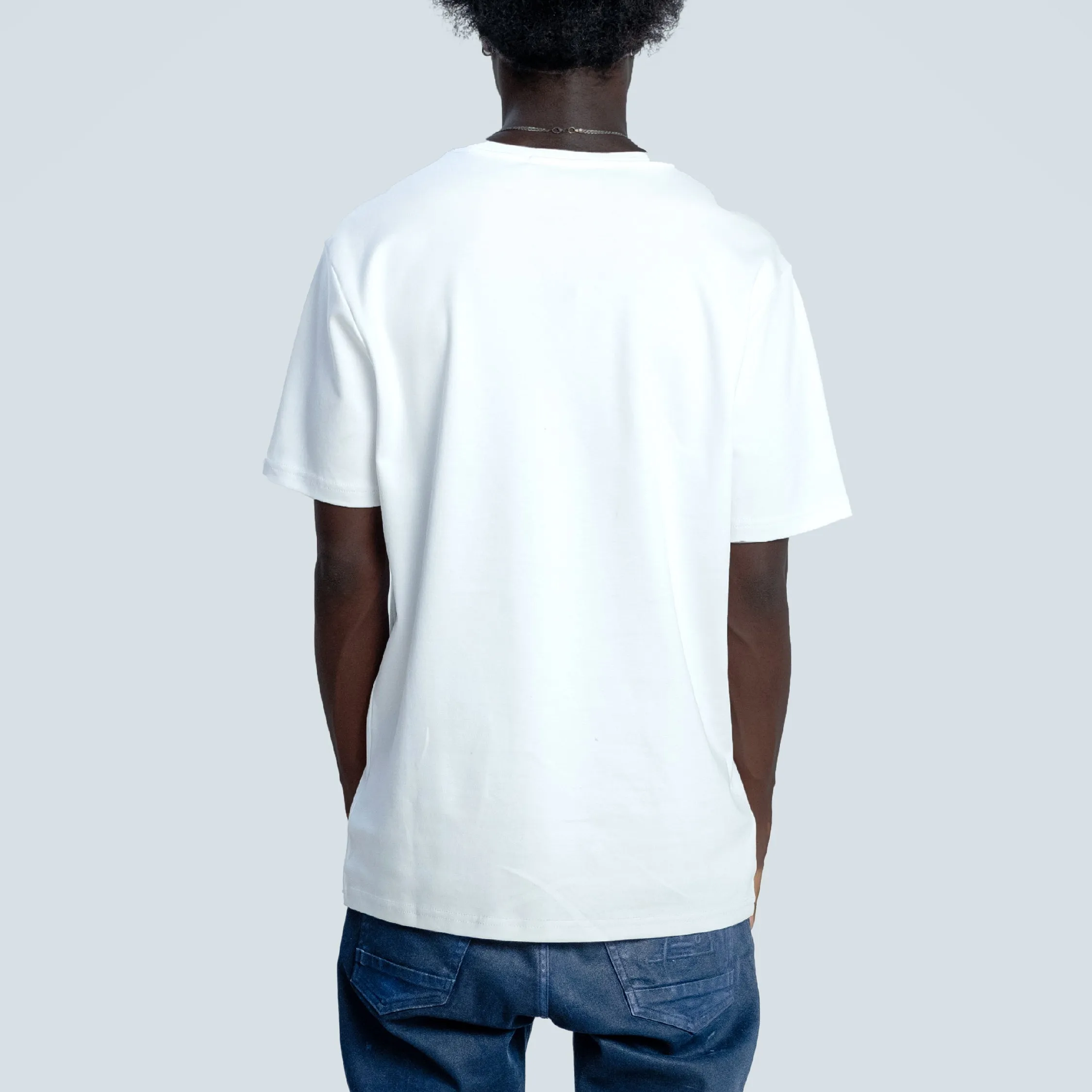 TSHEPO WARP & CROWN EMBROIDERED T-SHIRT, WHITE