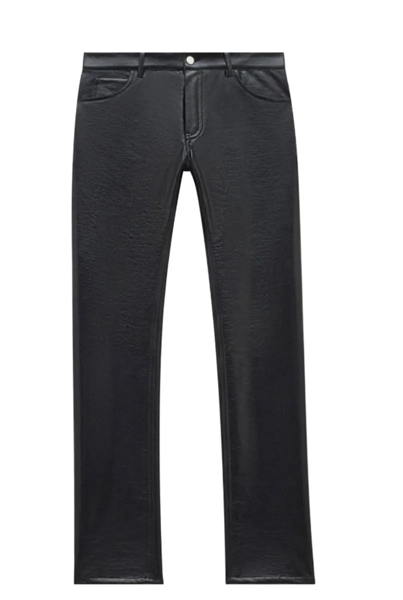 VINYL STRAIGHT-LEG TROUSERS