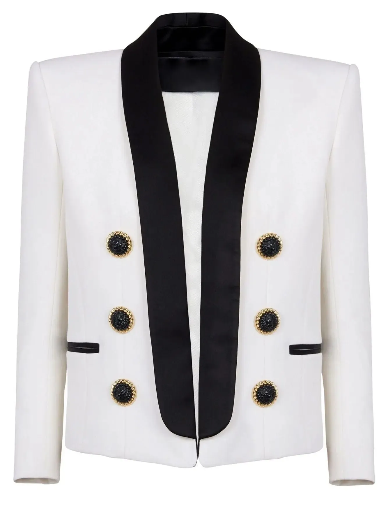 Women’s Double-Breasted Bicolor Tuxedo Jacket