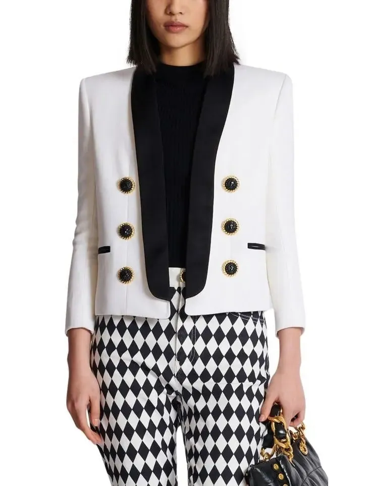 Women’s Double-Breasted Bicolor Tuxedo Jacket