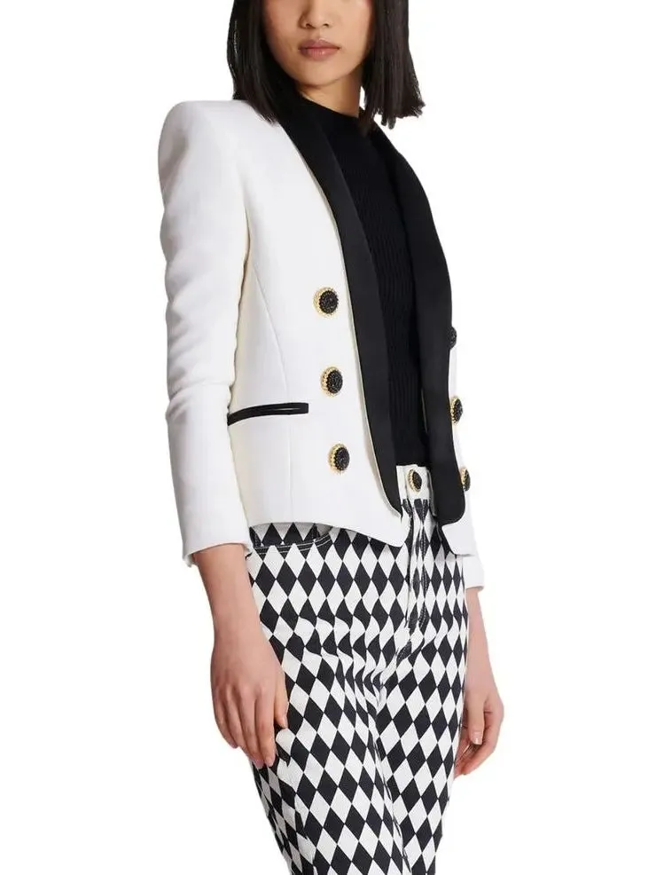 Women’s Double-Breasted Bicolor Tuxedo Jacket