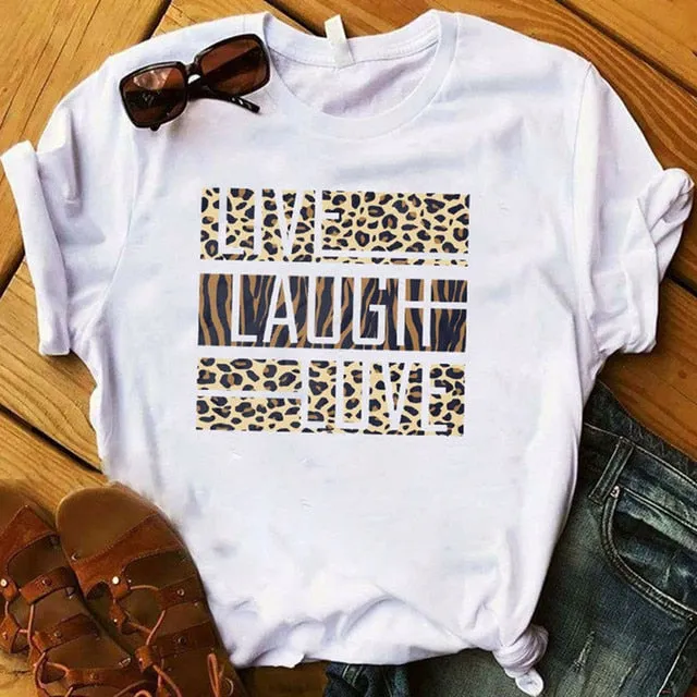 WVIOCE Fashion Leopard Skull Print Women T-shirt Summer Plus Size Black Female T-shirt Soft Round Neck Harajuku Top Clothes H1