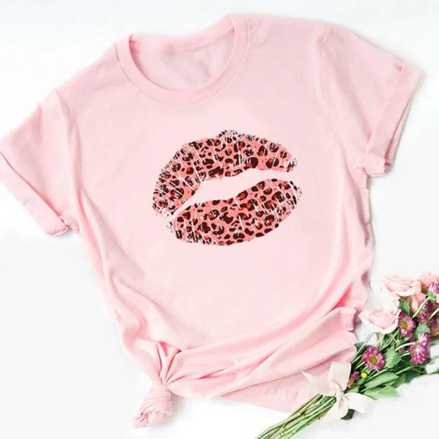 WVIOCE Fashion Leopard Skull Print Women T-shirt Summer Plus Size Black Female T-shirt Soft Round Neck Harajuku Top Clothes H1